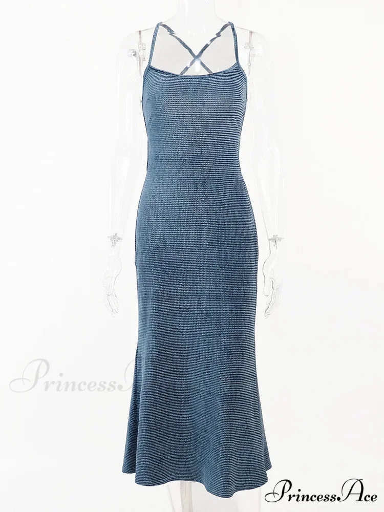 Beachwear Knit Sexy Spaghetti Strap Strapless Backless Lace Up Female Slip Holiday Club Bodycon Dress - Image 7