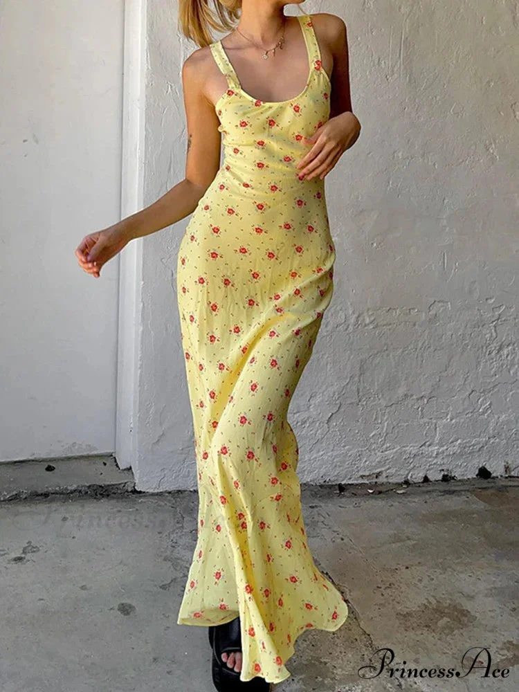 Summer Sleeveless Beach Fashion Floral Print Backless Slim Elegant Club Strap Party Bodycon Dress - Image 7