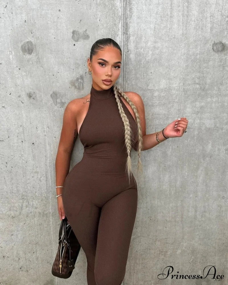 Summer Sleeveless Black Turtleneck Backless Streetwear Club Casual Skinny Sports Bodycon Dress - Image 7