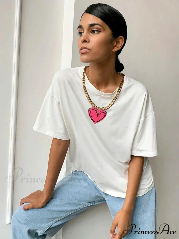 Love Printed Summer Cotton Plus Size Basic Women's Tee T-shirt - Image 4