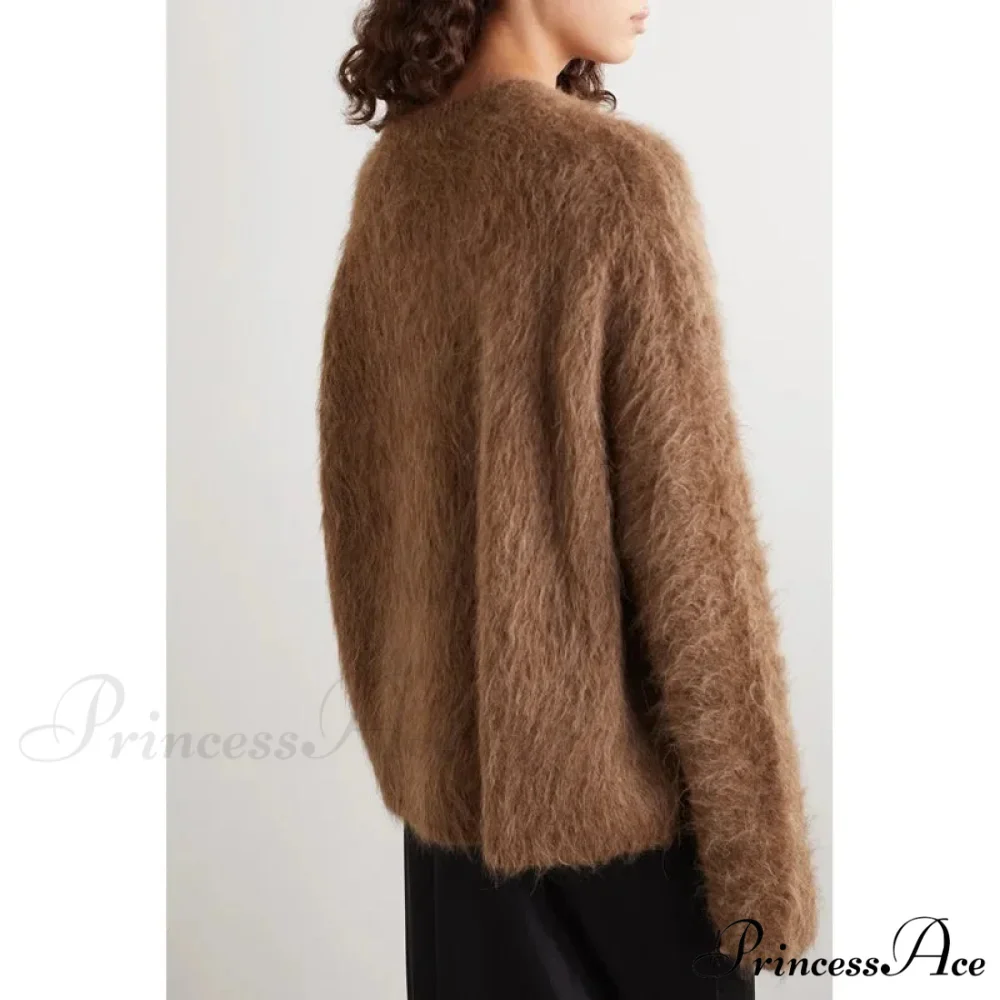 Alpaca-blend Cozy Loose Warm Comfortable Unique Trendy Casual Sweater - Image 2