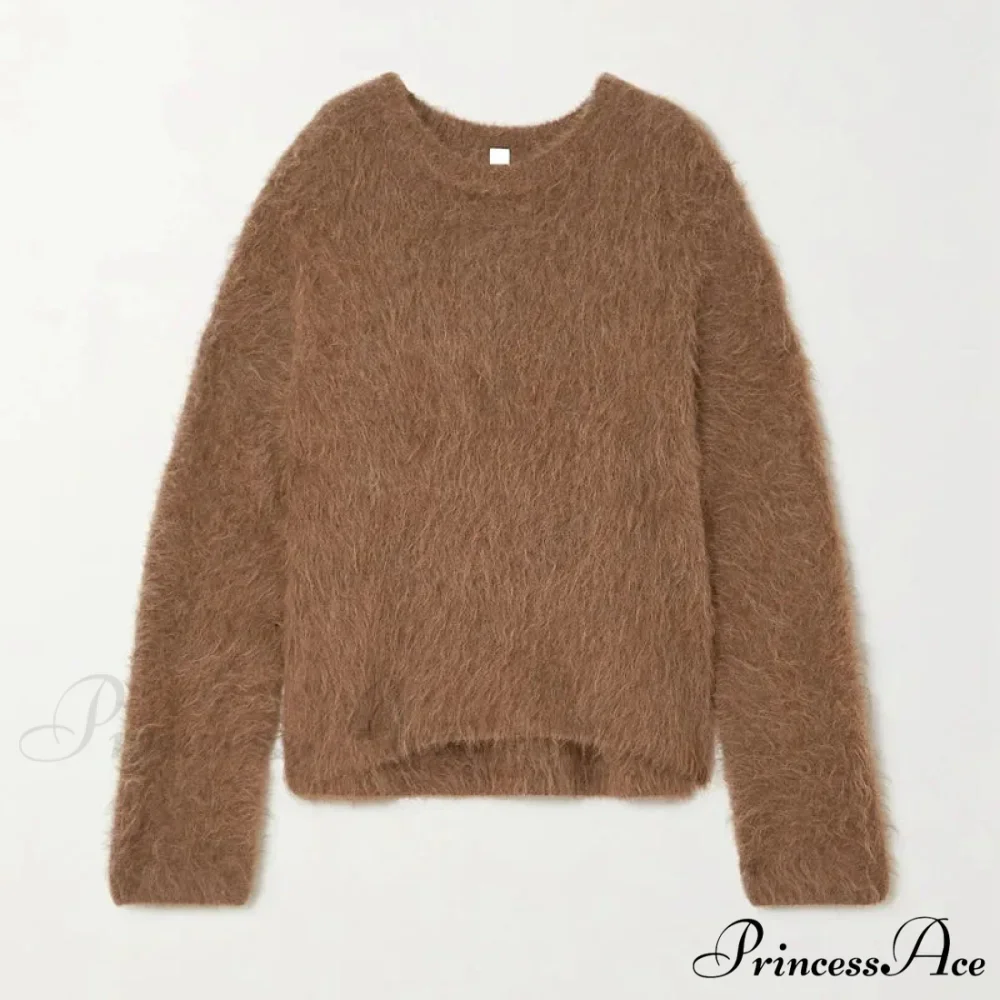 Alpaca-blend Cozy Loose Warm Comfortable Unique Trendy Casual Sweater - Image 5