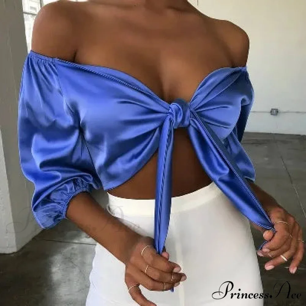 Satin Slik Crop Women Bow Sashes V Neck Crop Sleeveless Half Sleeve Cropped Backless cropped feminino Tank top - Image 7