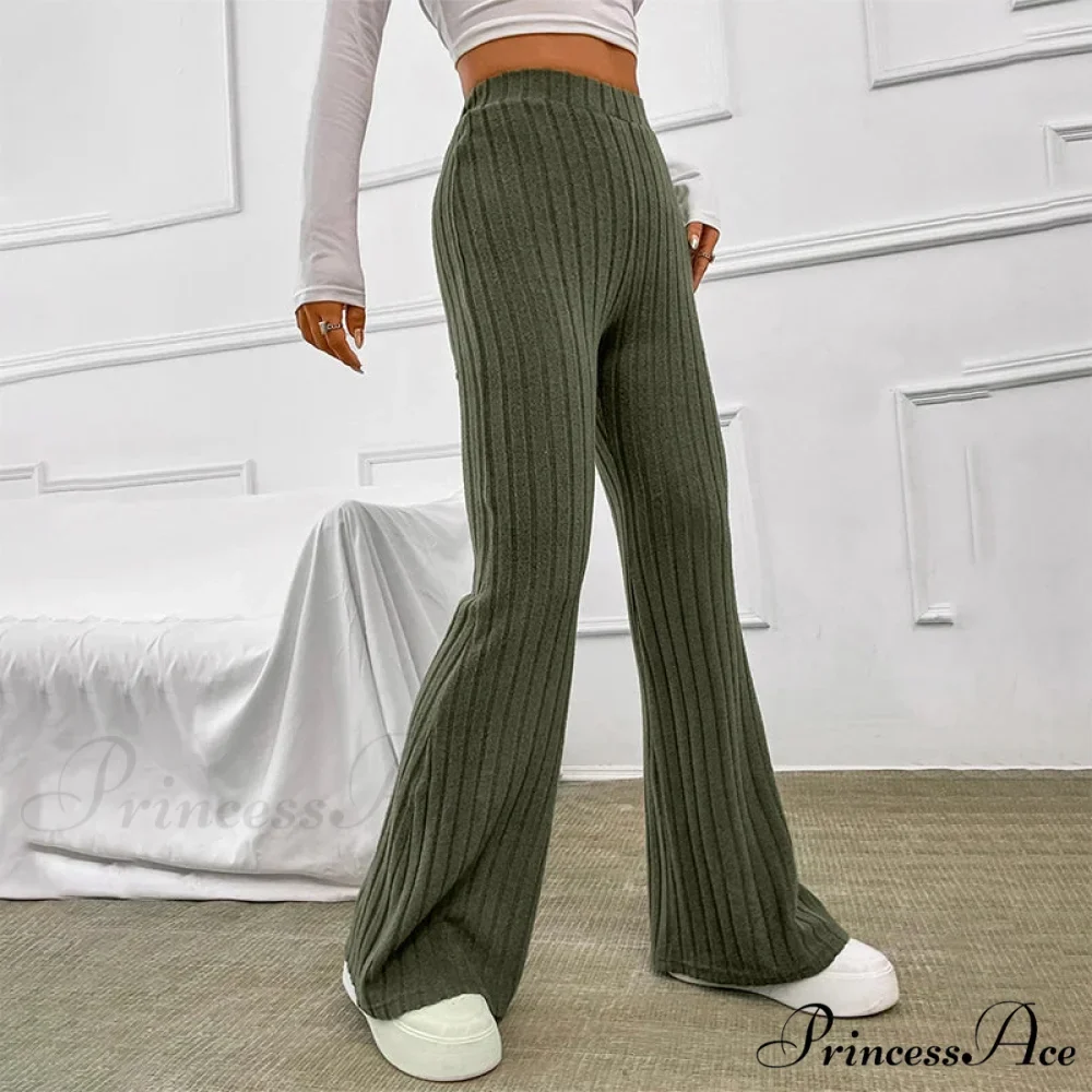 Fall New Solid Wide Pit Stripe Casual Knitted Warm Streetwear Pants - Image 6