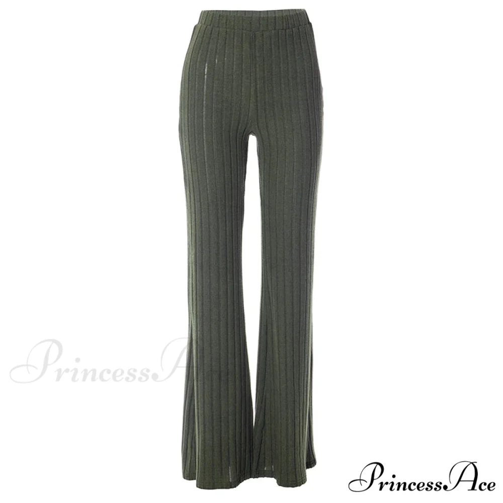 Fall New Solid Wide Pit Stripe Casual Knitted Warm Streetwear Pants - Image 7