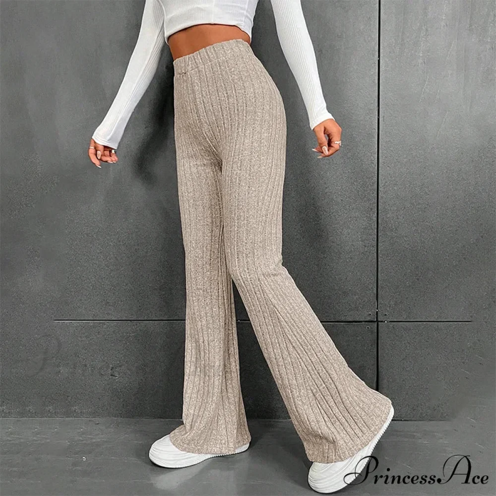Fall New Solid Wide Pit Stripe Casual Knitted Warm Streetwear Pants - Image 8