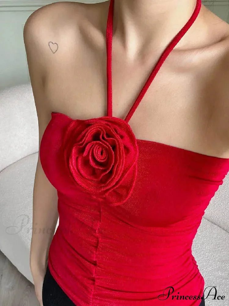 Flower Patchwork halter Tubes Off Shoulder Backless Tank 2024 Sexy Women Off Shoulder Ruched Black Mini Vests Tank top - Image 5