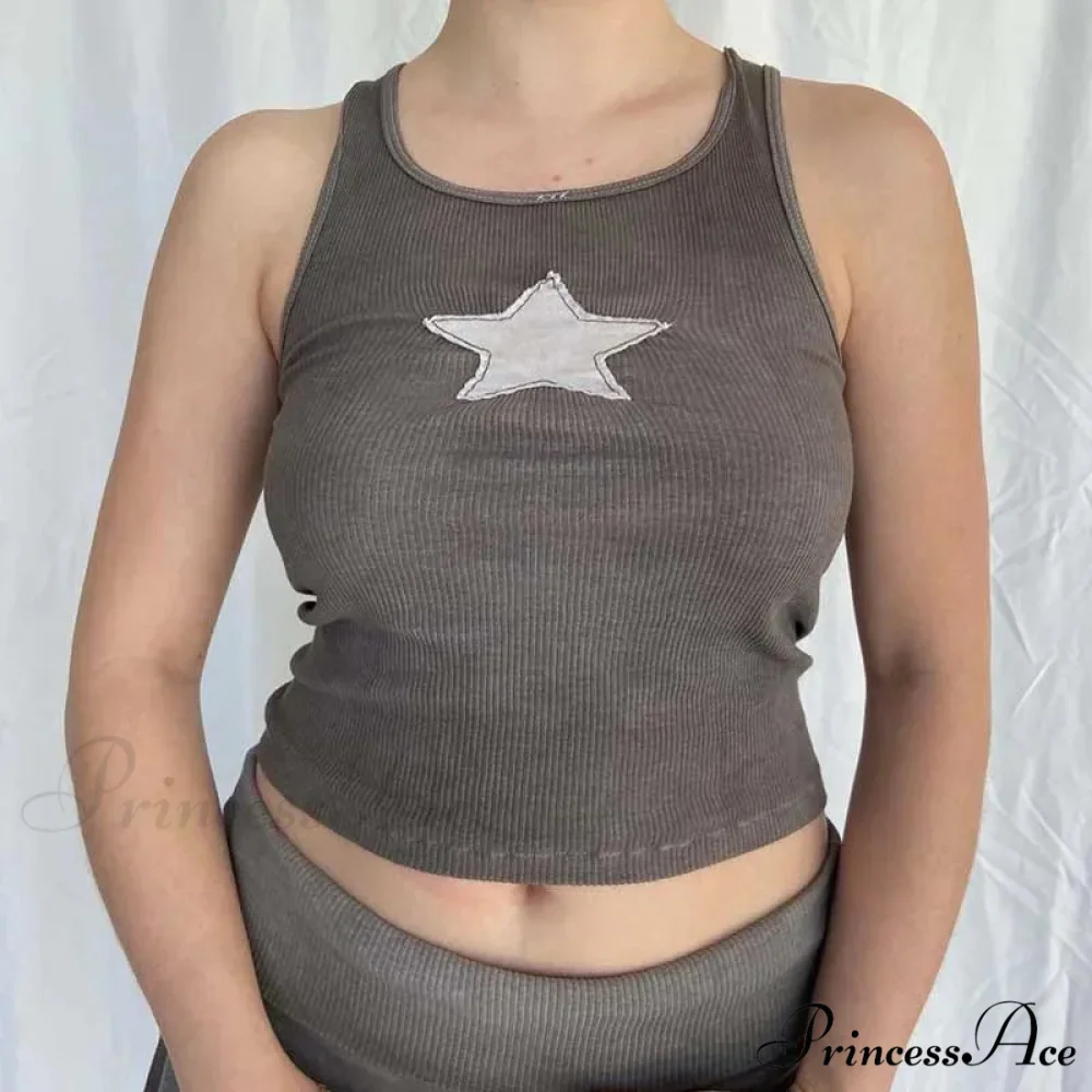 Vintage Knitted Vest Fairycore Star Pattern Sleeveless Summer 2024 Women Slim Harajuku Sweats Shirt Tank top - Image 7