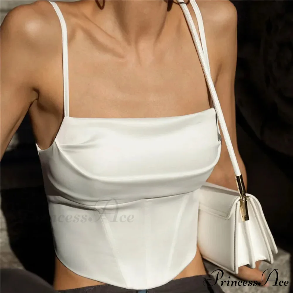 Spaghetti Strap Backless Bandage Skinny Crops 2024 Summer Elegant Lace Up Party Streetwear Women Camis Tank top - Image 6