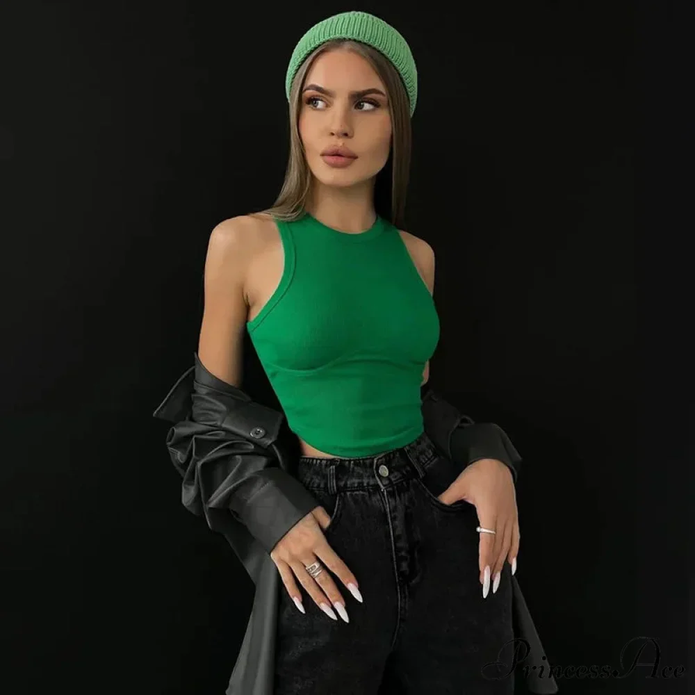 Ribbed Solid Women Skinny O-Neck Sleeveless Body-Shaping All-Matching Vest Female Streetwear Clothing Tank top - Image 7