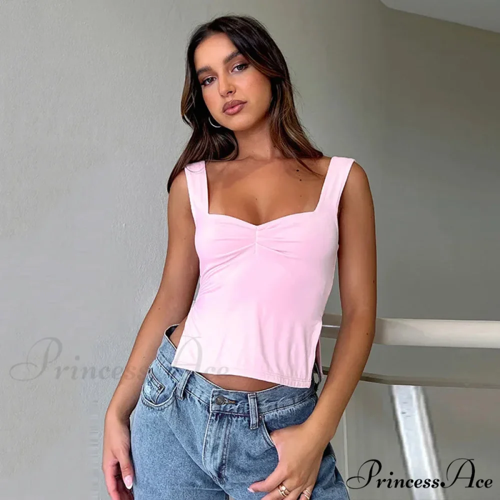 Women Color Casual Basics Camisoles Sleeveless Sling Summer Slim Fit Exposed Navel Vests Crops Streetwear Tank top - Image 11