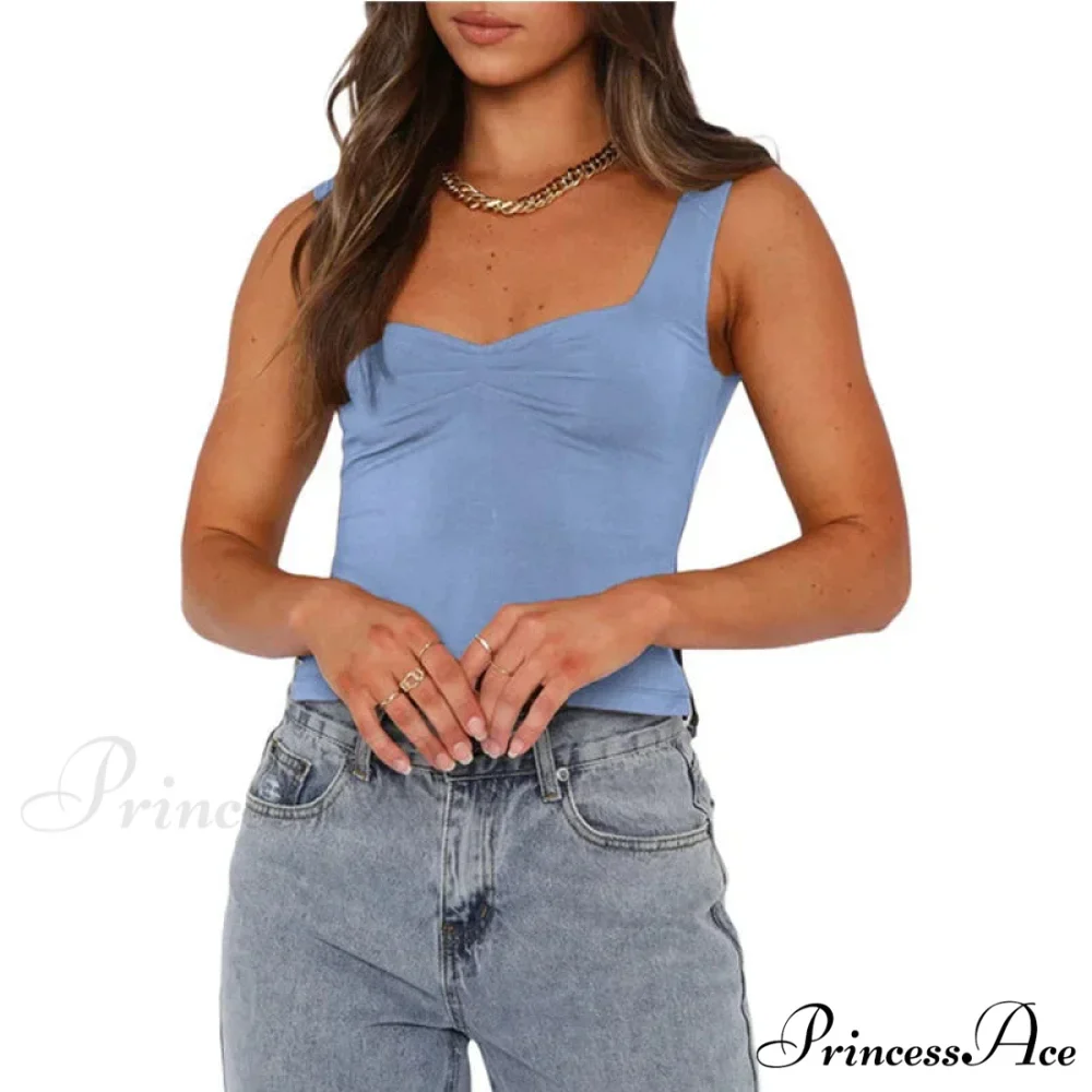 Women Color Casual Basics Camisoles Sleeveless Sling Summer Slim Fit Exposed Navel Vests Crops Streetwear Tank top - Image 8