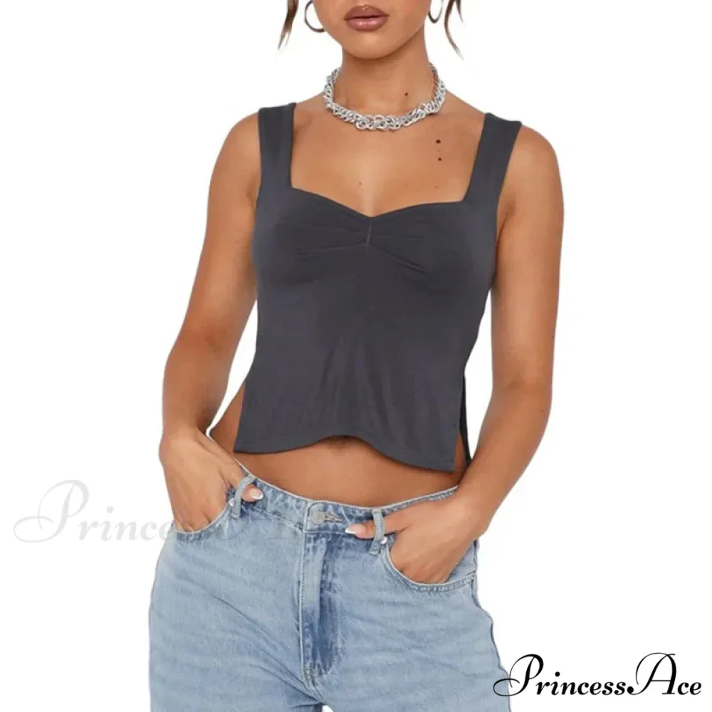 Women Color Casual Basics Camisoles Sleeveless Sling Summer Slim Fit Exposed Navel Vests Crops Streetwear Tank top - Image 9