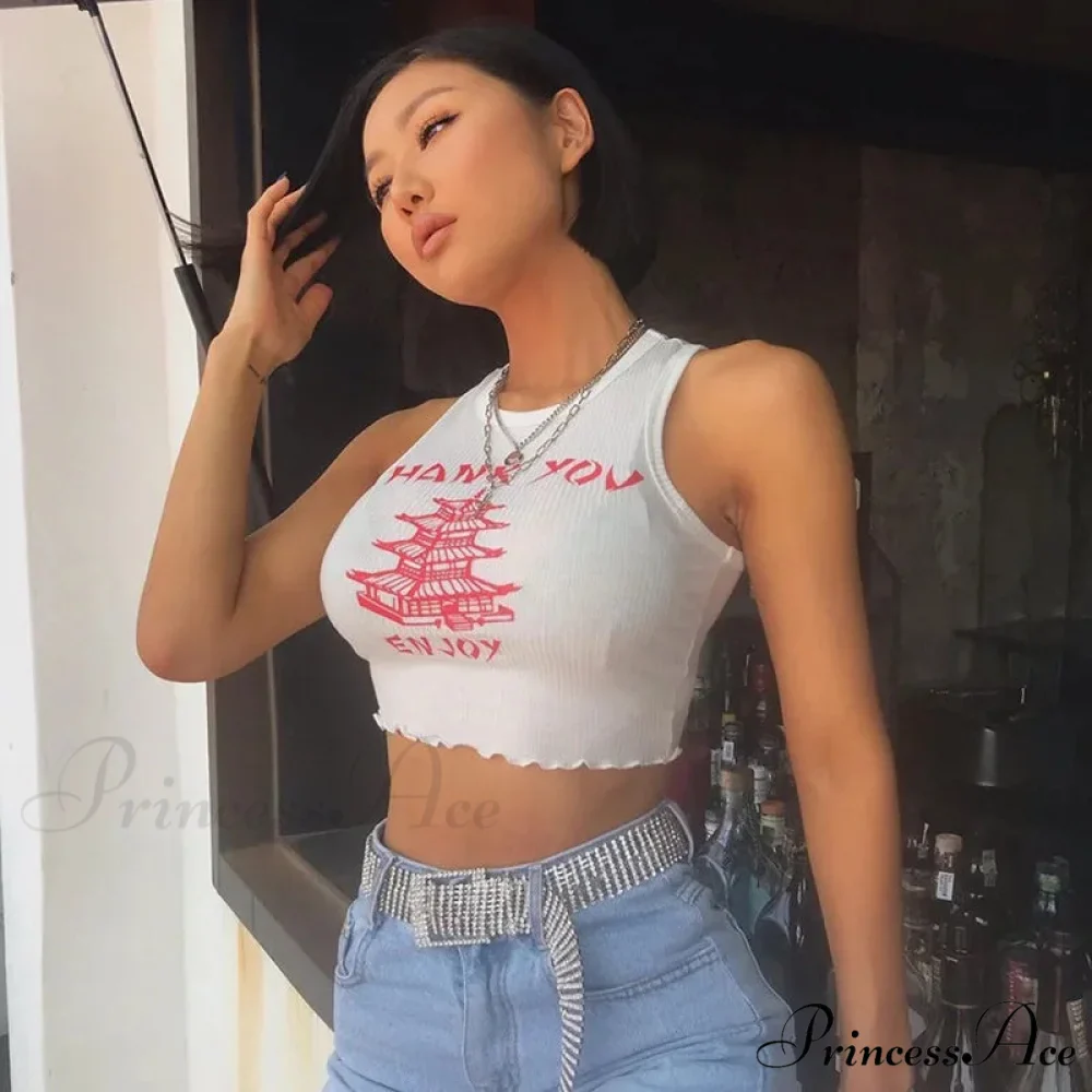 Knitting Print O Neck Off Shoulder 2024 Women Casual Slim Streetwear Crop Female Vacation Clothes Tank top - Image 2