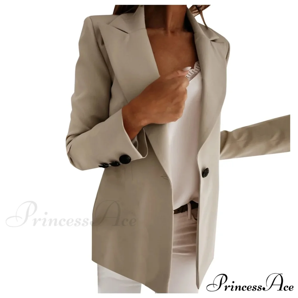 Autumn Winter Long Sleeves Turn Down Collar Outwear Suit Tops Slim Overcoat Women's Warm Chic Stylish Elegant Fashionable Versatile Jacket - Image 4