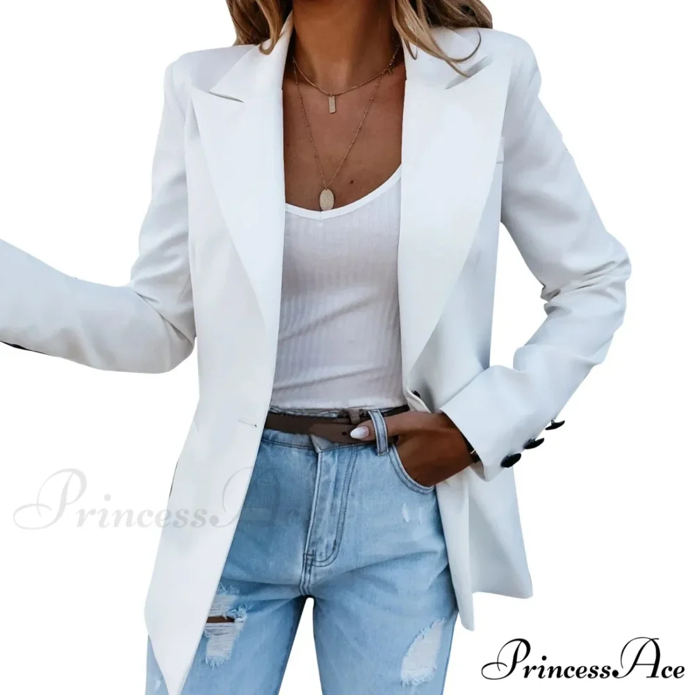 Autumn Winter Long Sleeves Turn Down Collar Outwear Suit Tops Slim Overcoat Women's Warm Chic Stylish Elegant Fashionable Versatile Jacket - Image 5