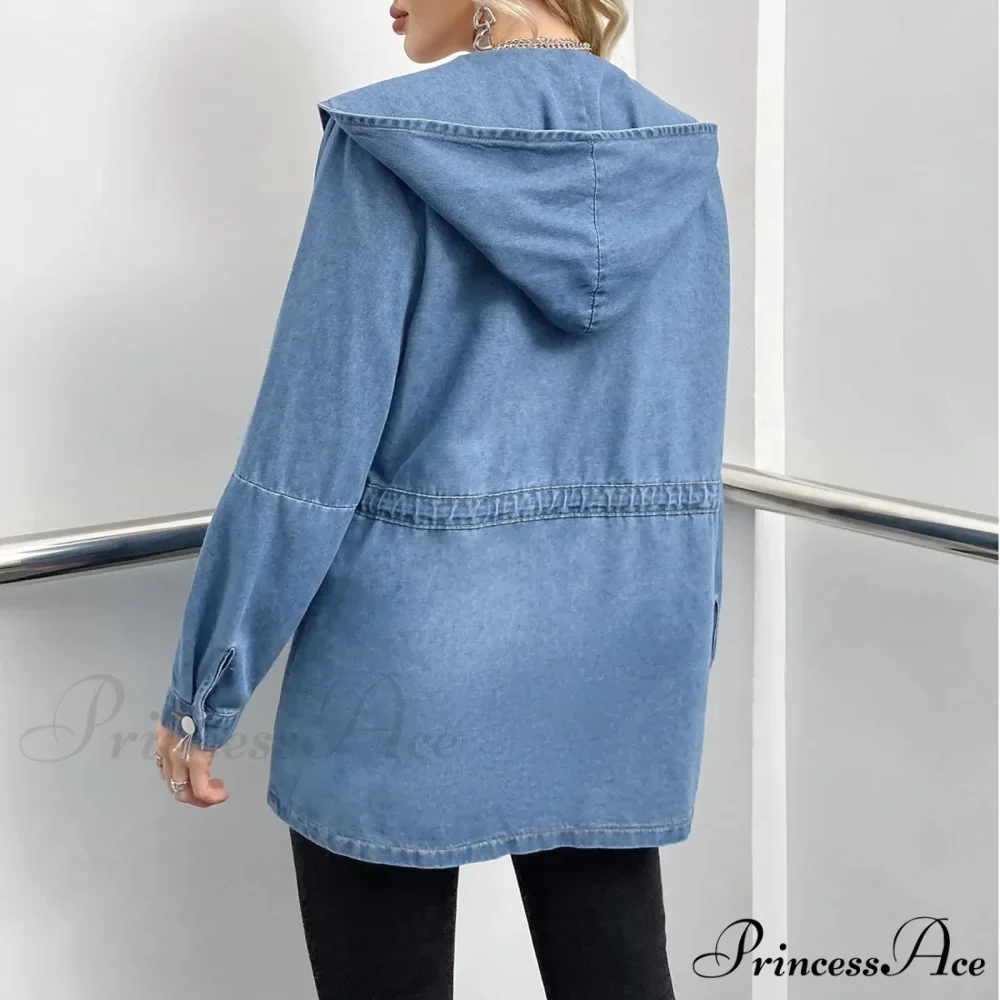 Hooded 2024 Autumn Winter Lapel Loose Open Front Chic Stylish Elegant Fashionable Versatile Short Women's Jacket - Image 5