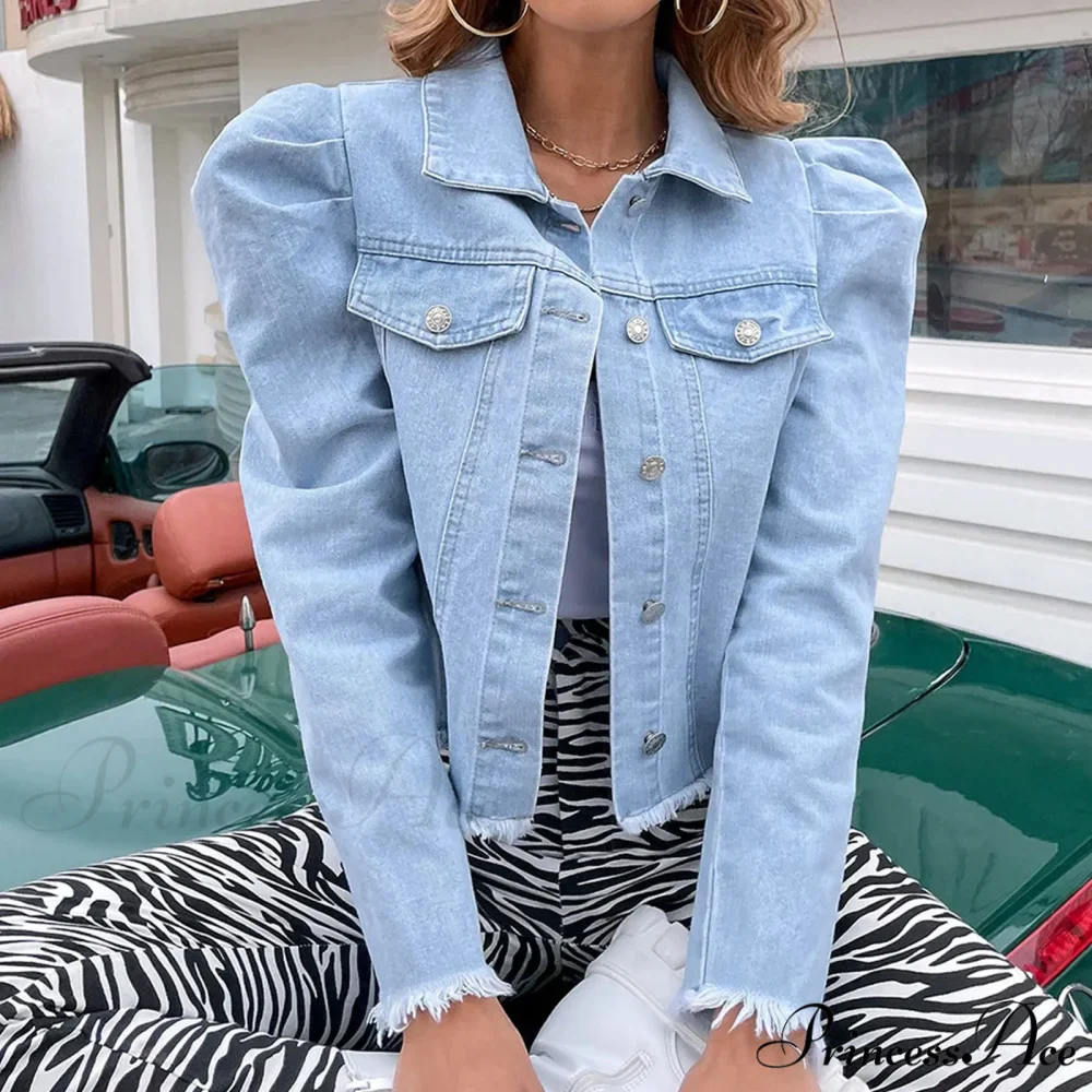 Plus Size High Street Style Chic Stylish Elegant Fashionable Versatile Denim With Trendy Turn Down Collar Winter Jacket - Image 3
