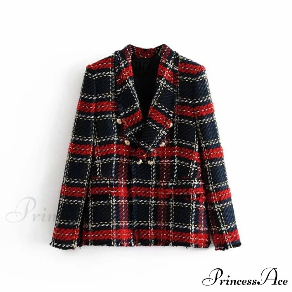Vintage Tweed Office Ladies Chic Slim Blazers - Image 3