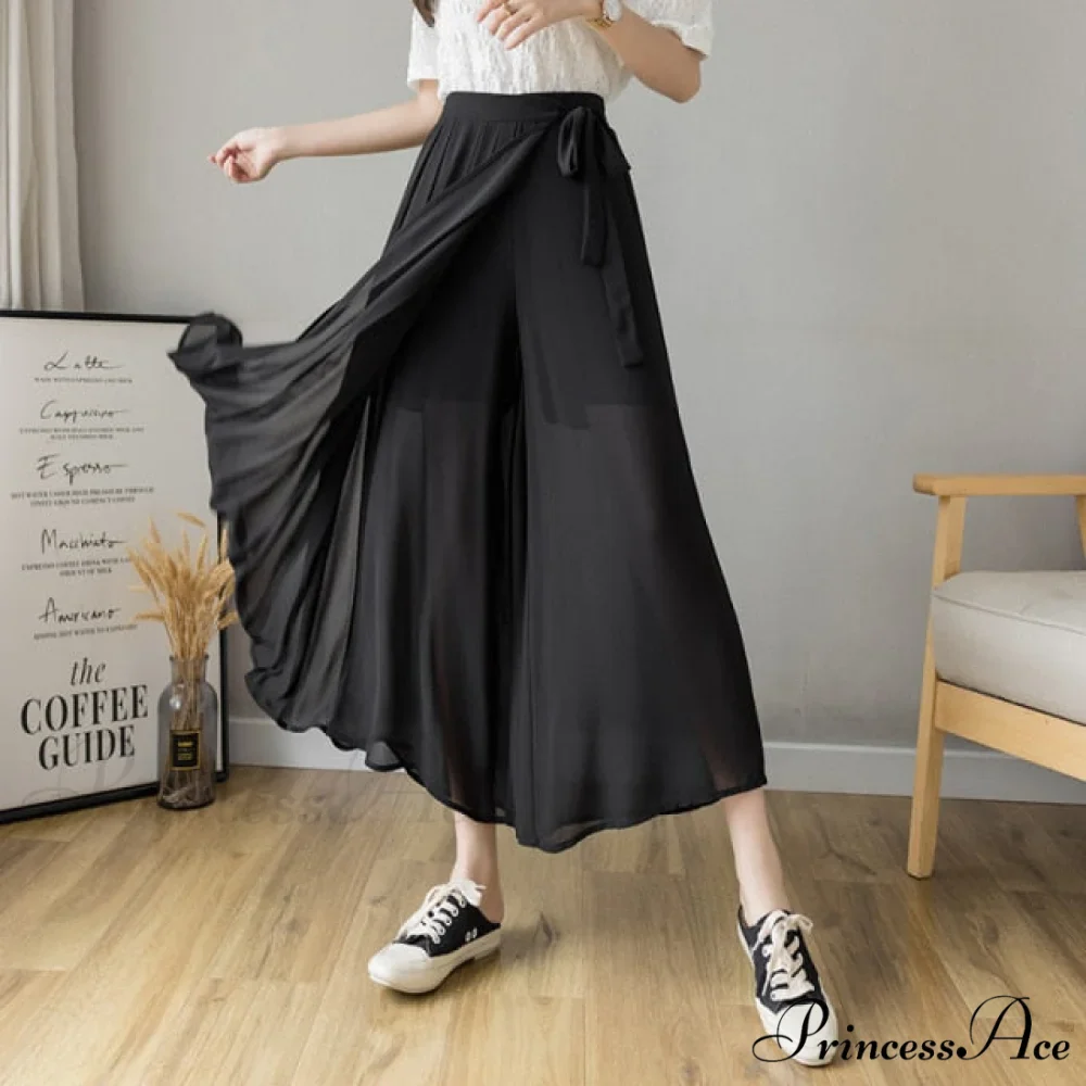 Pleated Chiffon Plus Size High Waist Skirt - Image 2