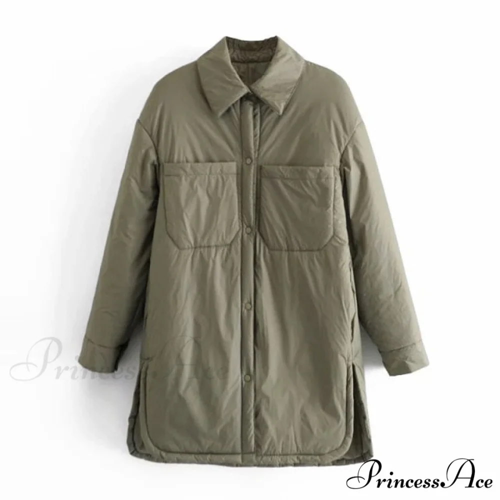 Loose Long Basic Pocket Shirt Coats - Image 3