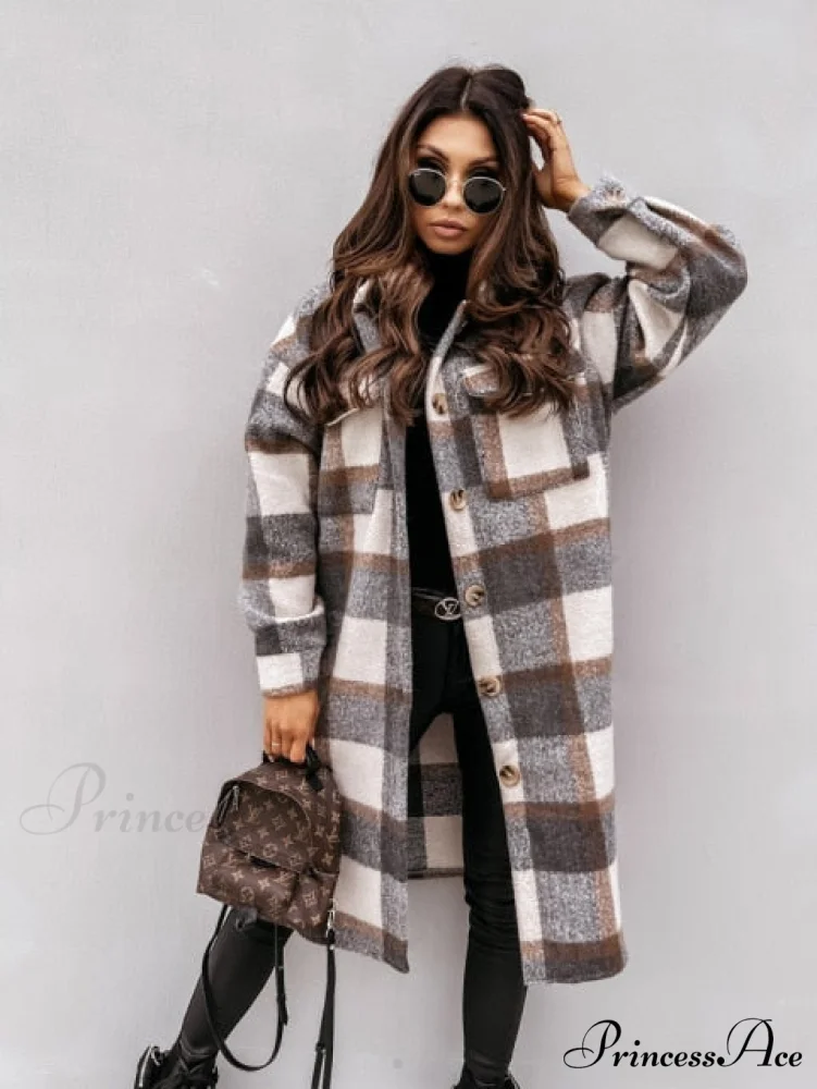 Fashion Loose Turn Down Collar Long Coat - Image 3