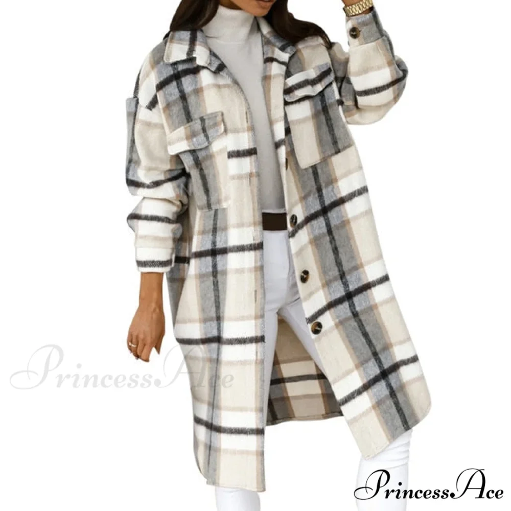 Fashion Loose Turn Down Collar Long Coat - Image 4