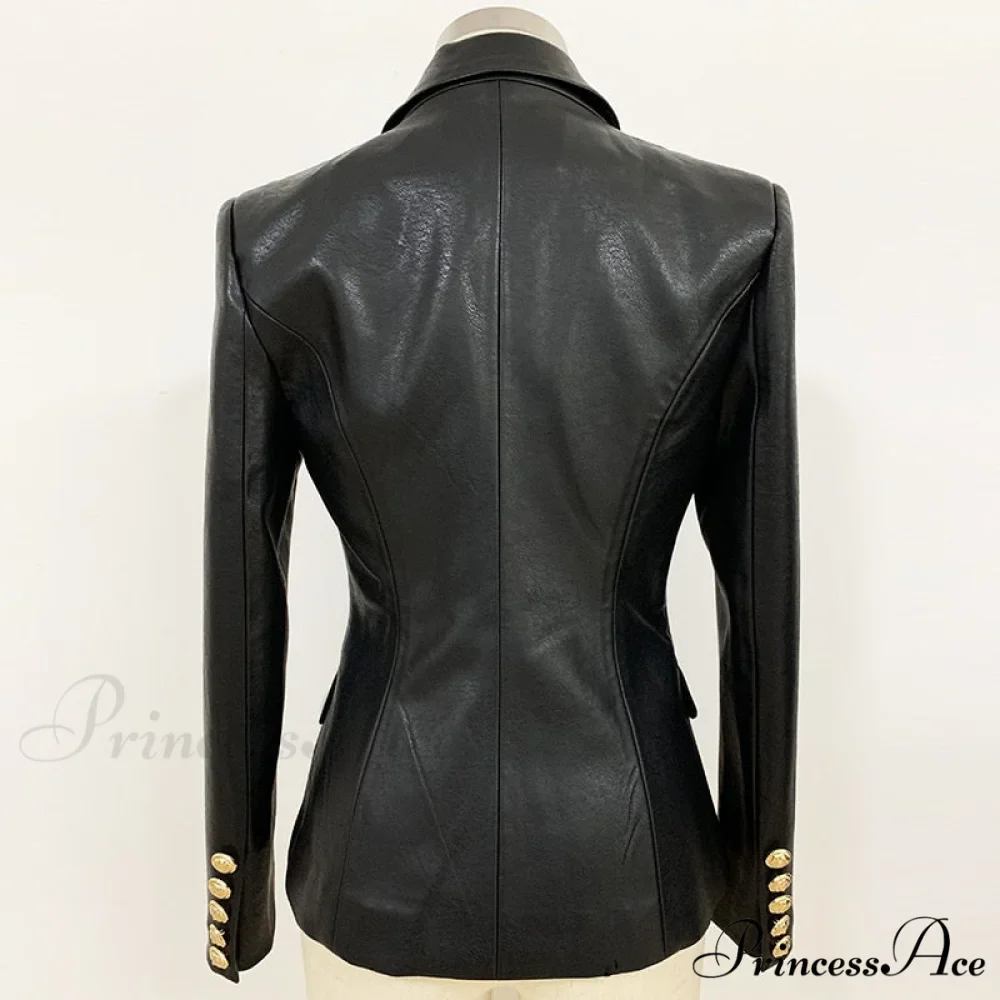 Newest Designer Synthetic Leather Blazer - Image 3