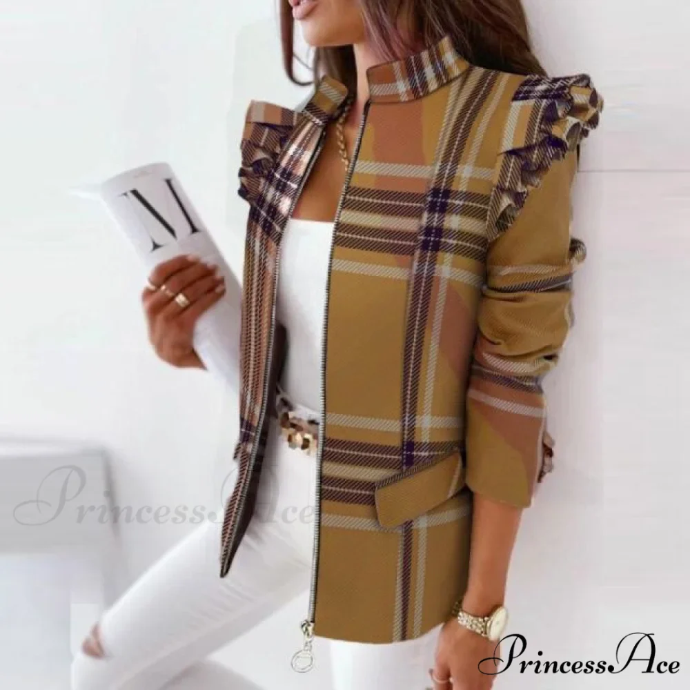 Stand Collar Office Lady Blazer - Image 4