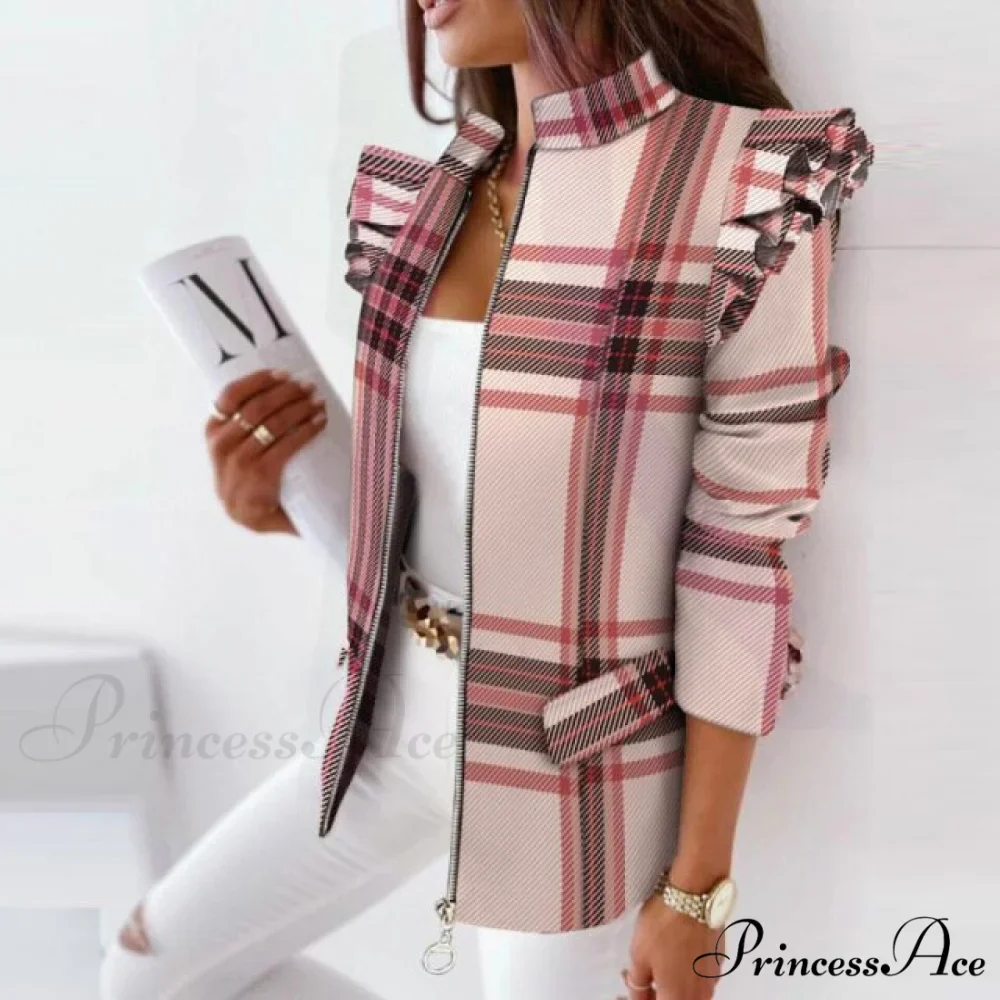 Stand Collar Office Lady Blazer - Image 5