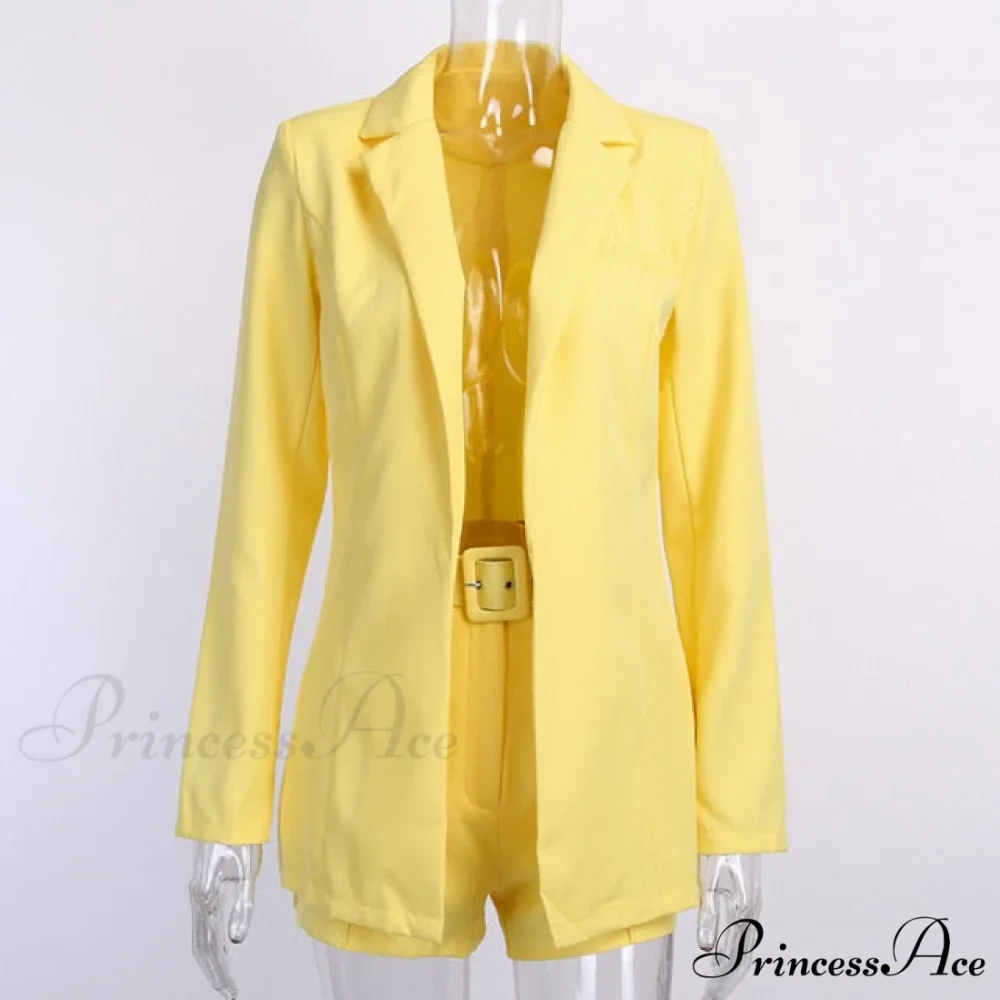 Women Fashion Elegant Two Piece Blazer Set - Image 2