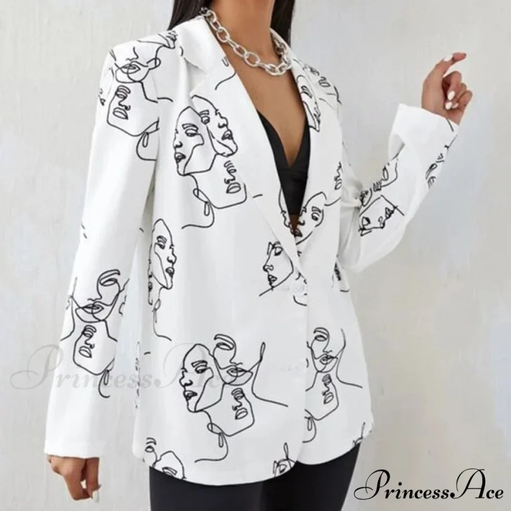 Irregular Printing Blazer - Image 2