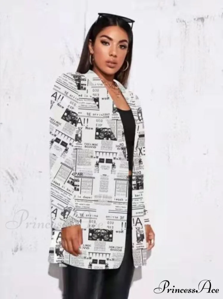 Irregular Printing Blazer - Image 21