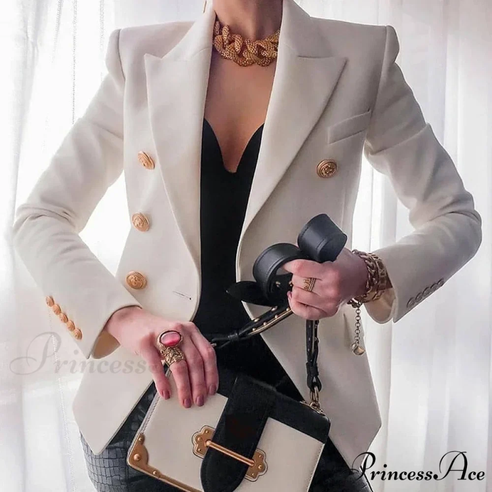 Solid Color Fashion Multi Buttons Blazer