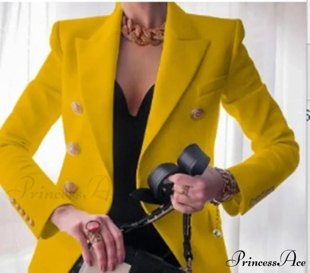 Solid Color Fashion Multi Buttons Blazer - Image 7
