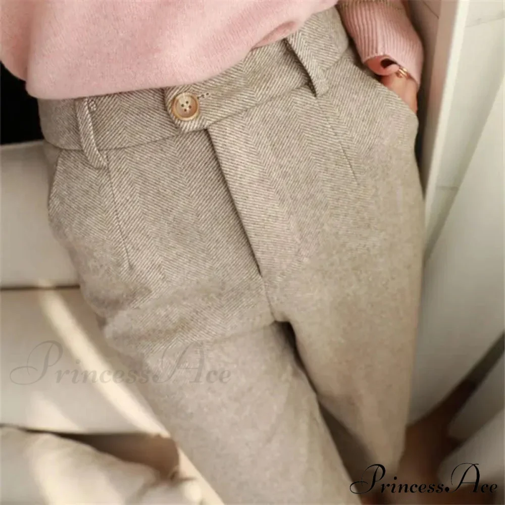 Fashion Office Wear High Waist Harem Pencil Trousers Autumn Winter Pants - Image 9