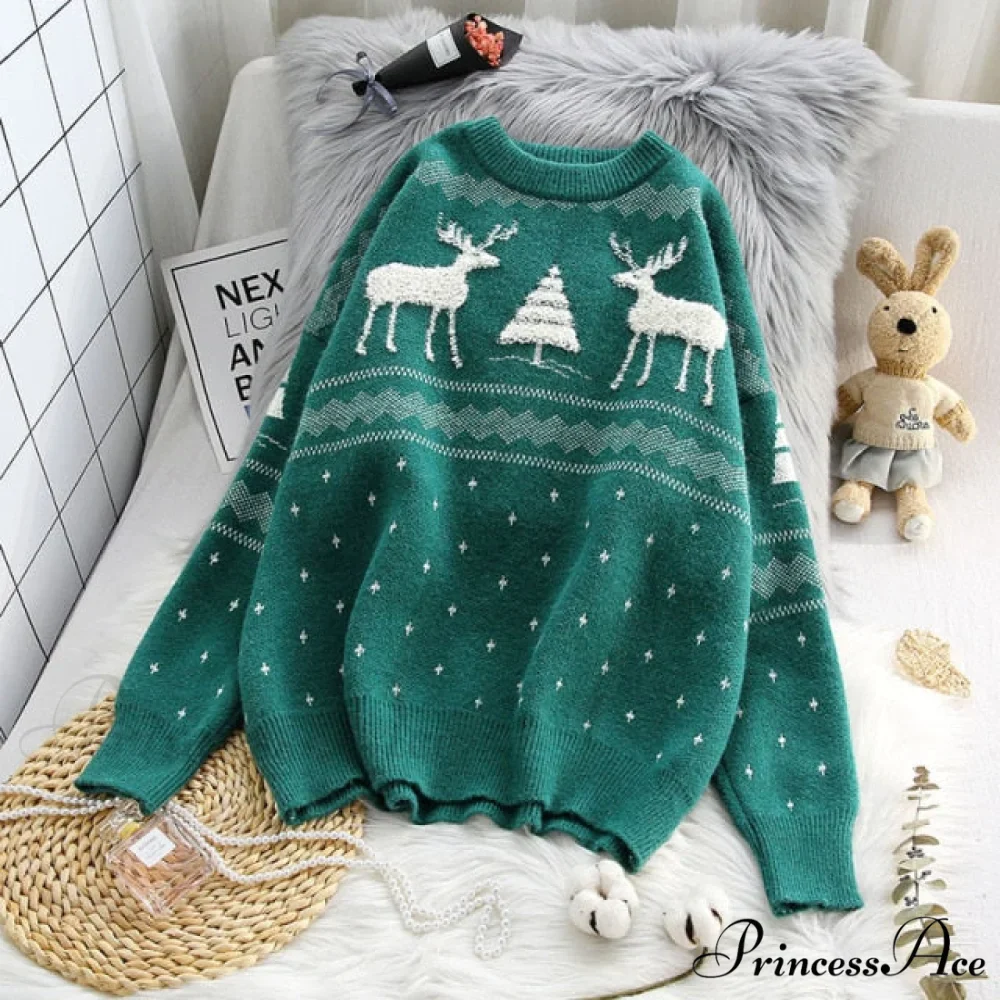 Female Loose Outwear Thickened Knitted Sweater - Image 3
