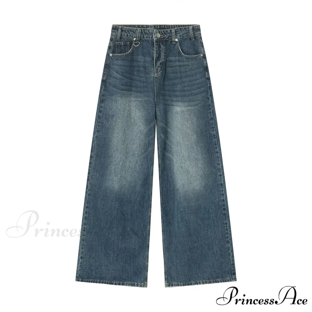 Old Male Pants Summer Blue Washed Denim Casual Menwear Wide Leg Trousers 2024 New Fashion Jeans - Image 6