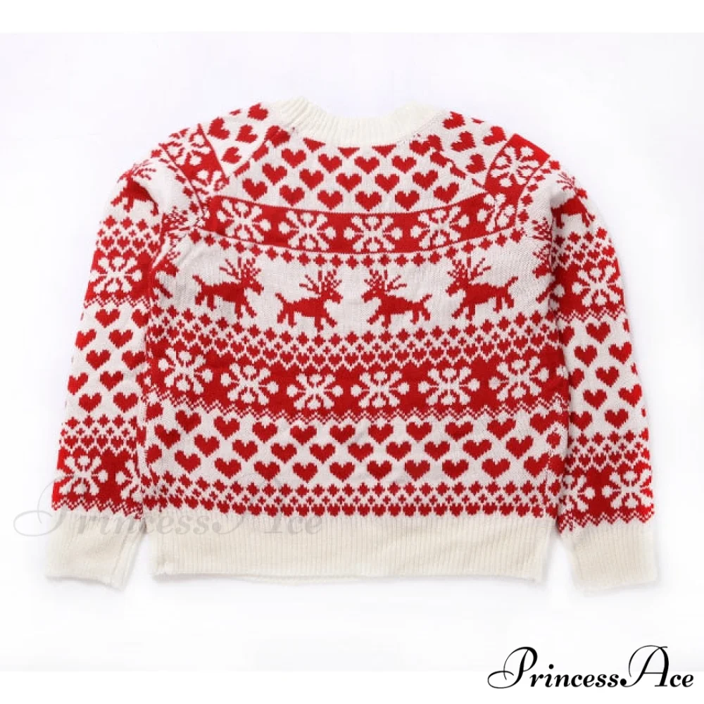 Christmas Deer Knitted Long Sleeve Sweater Dress - Image 5