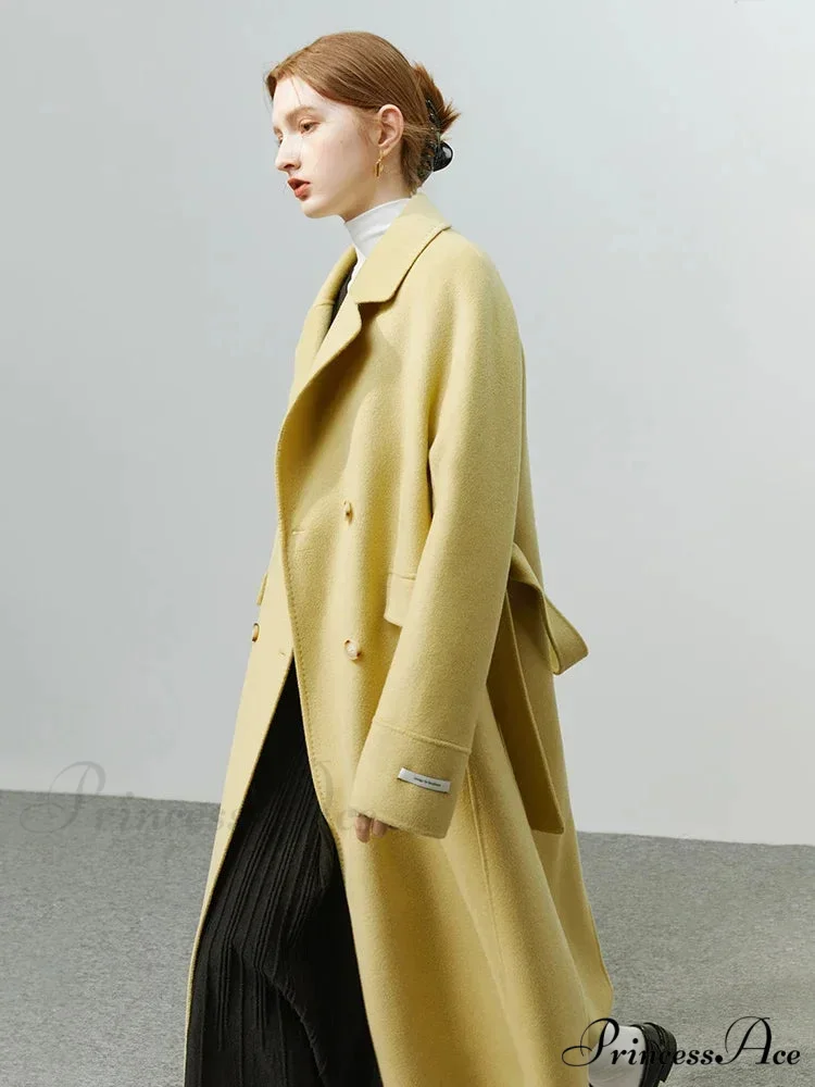 Korean Woolen Autumn Winter Solid Office Double-sided Mid-length Chic Coat - Image 4