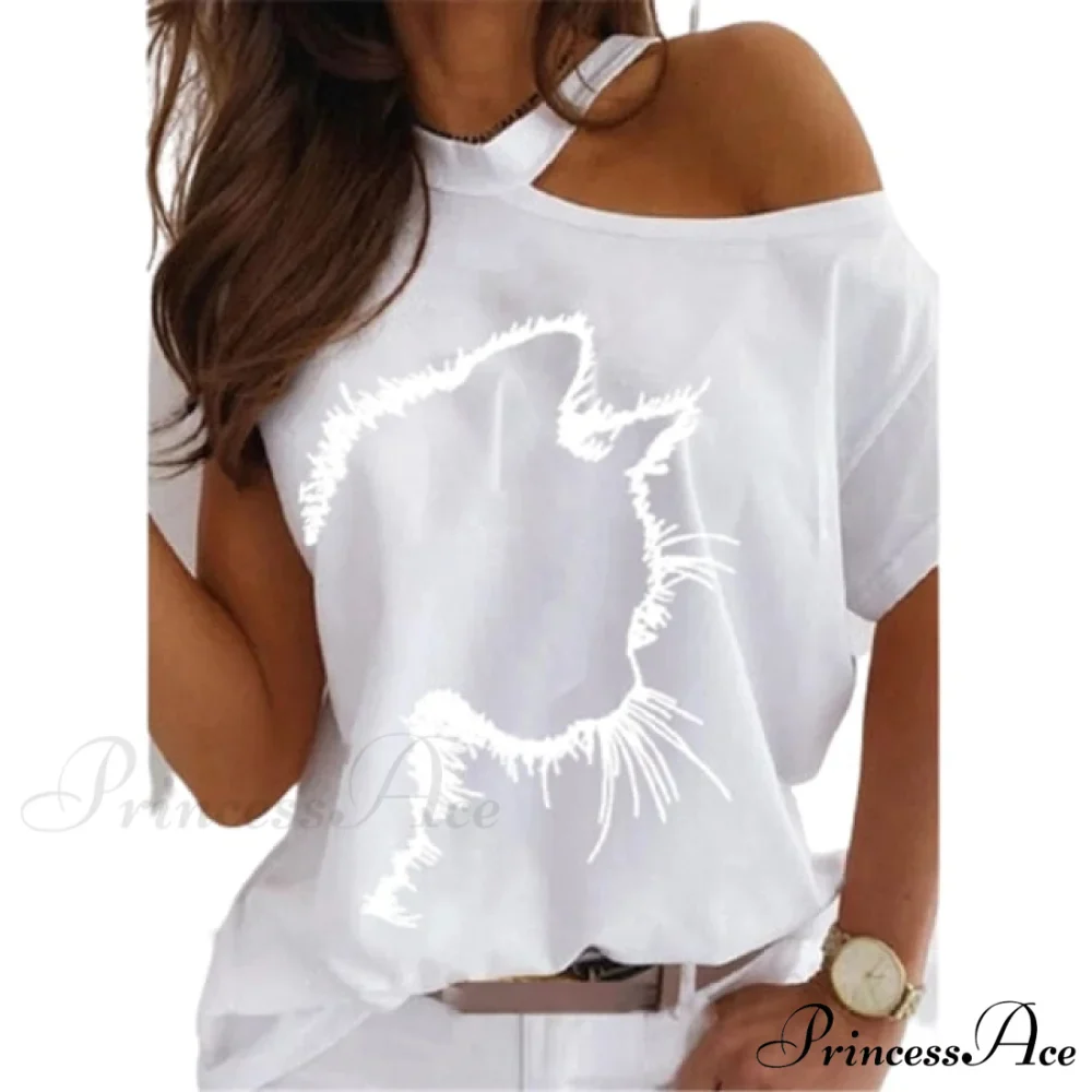 Casual Print Short Sleeve O-neck Tops - Image 2