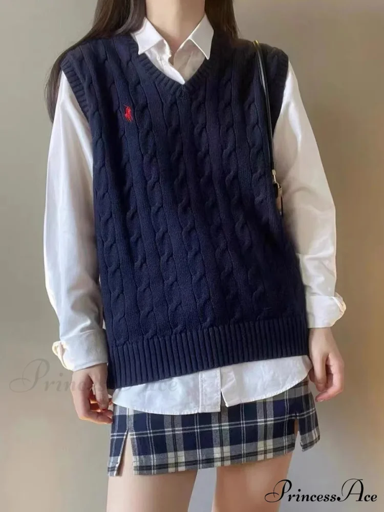 Trendy Embroidered Cozy Cashmere V-neck Loose Oversize Casual Soft Sweater