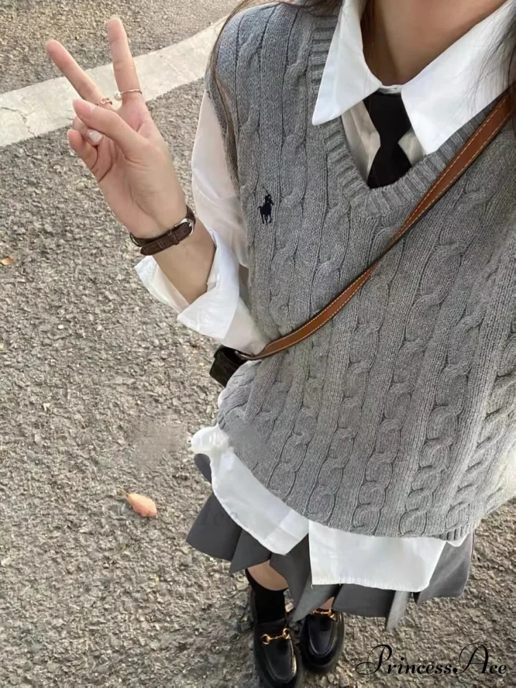Trendy Embroidered Cozy Cashmere V-neck Loose Oversize Casual Soft Sweater - Image 3