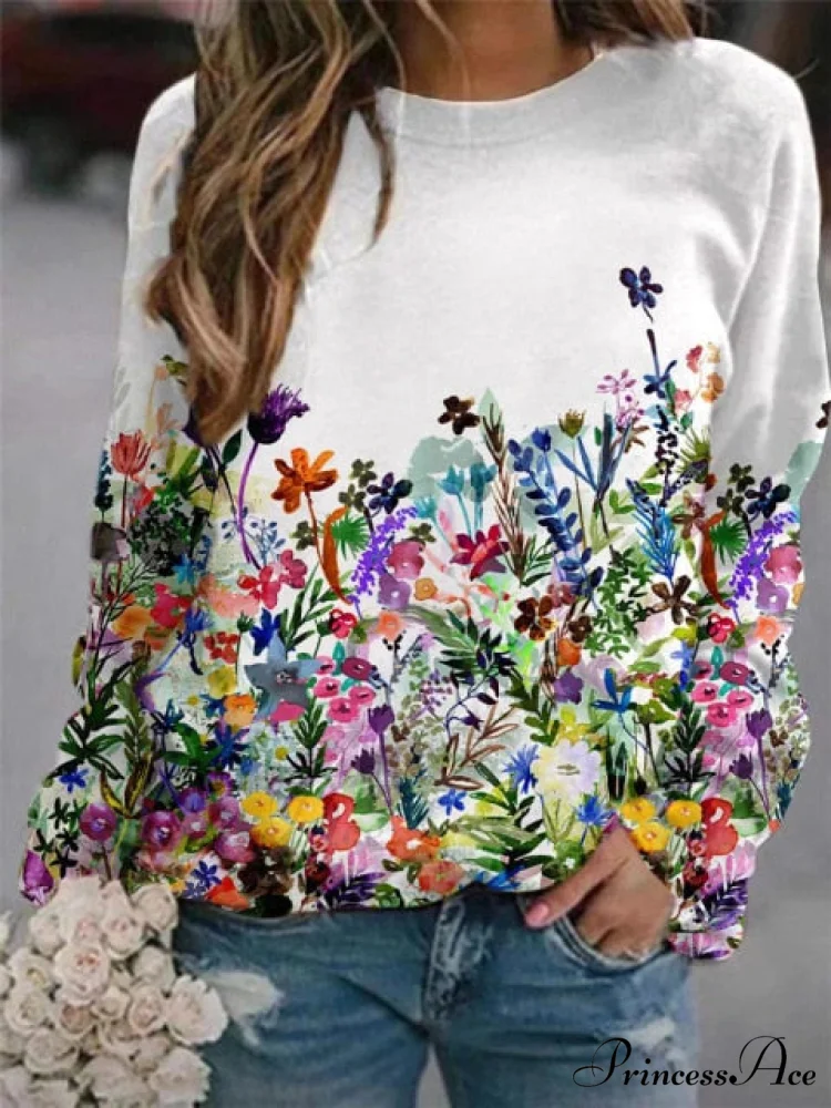 Women's Flower Print Top - Image 2