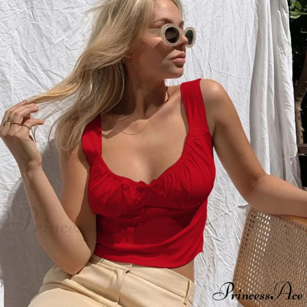 White Ruched Bow Slim Camis - Image 4