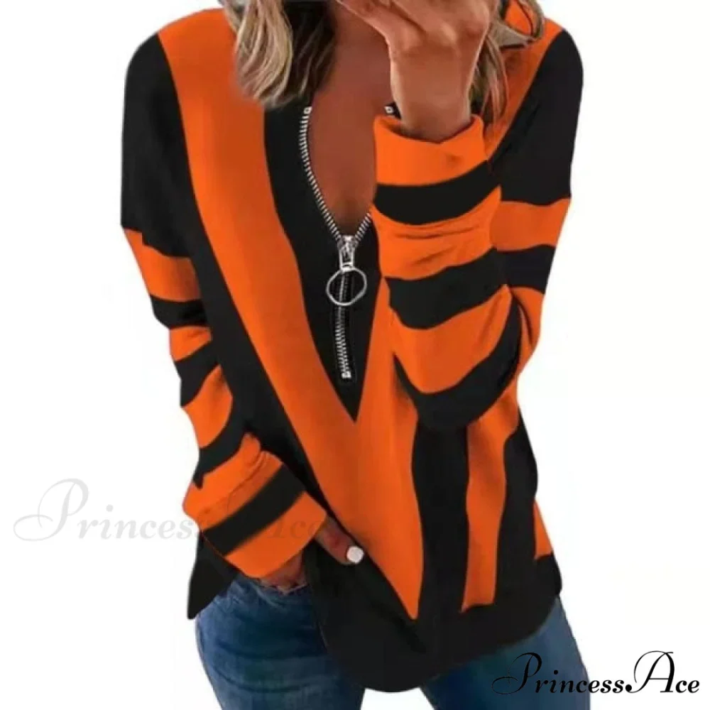 Large Loose Zipper Sexy Printed Vintage T Shirts - Image 10