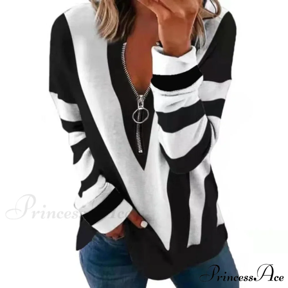 Large Loose Zipper Sexy Printed Vintage T Shirts - Image 16