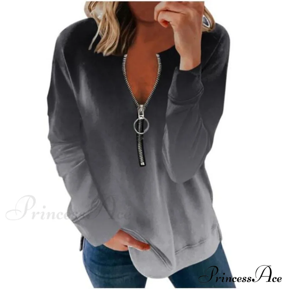 Large Loose Zipper Sexy Printed Vintage T Shirts - Image 22