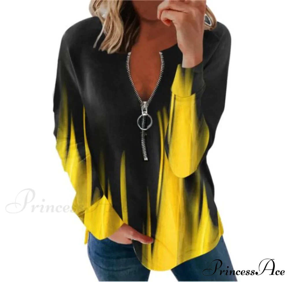 Large Loose Zipper Sexy Printed Vintage T Shirts - Image 26
