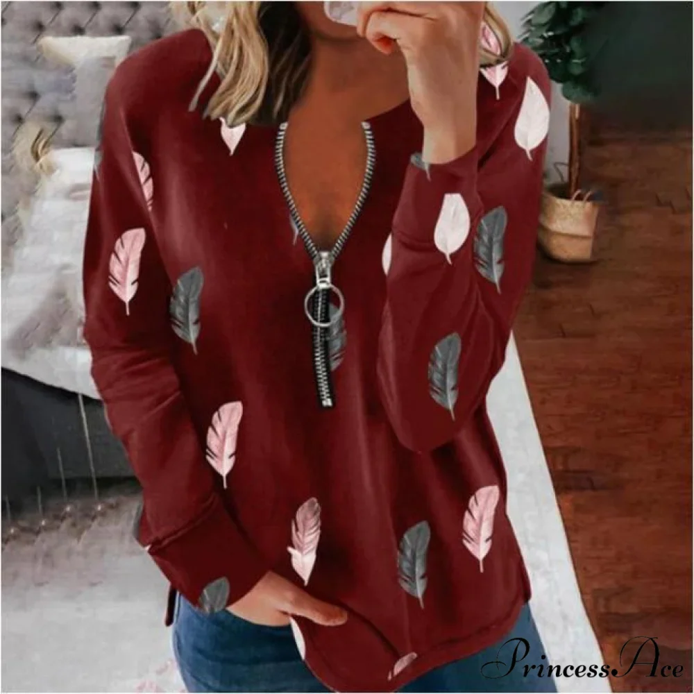 Large Loose Zipper Sexy Printed Vintage T Shirts - Image 27